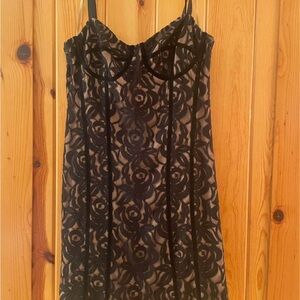 Black and gold mini dress